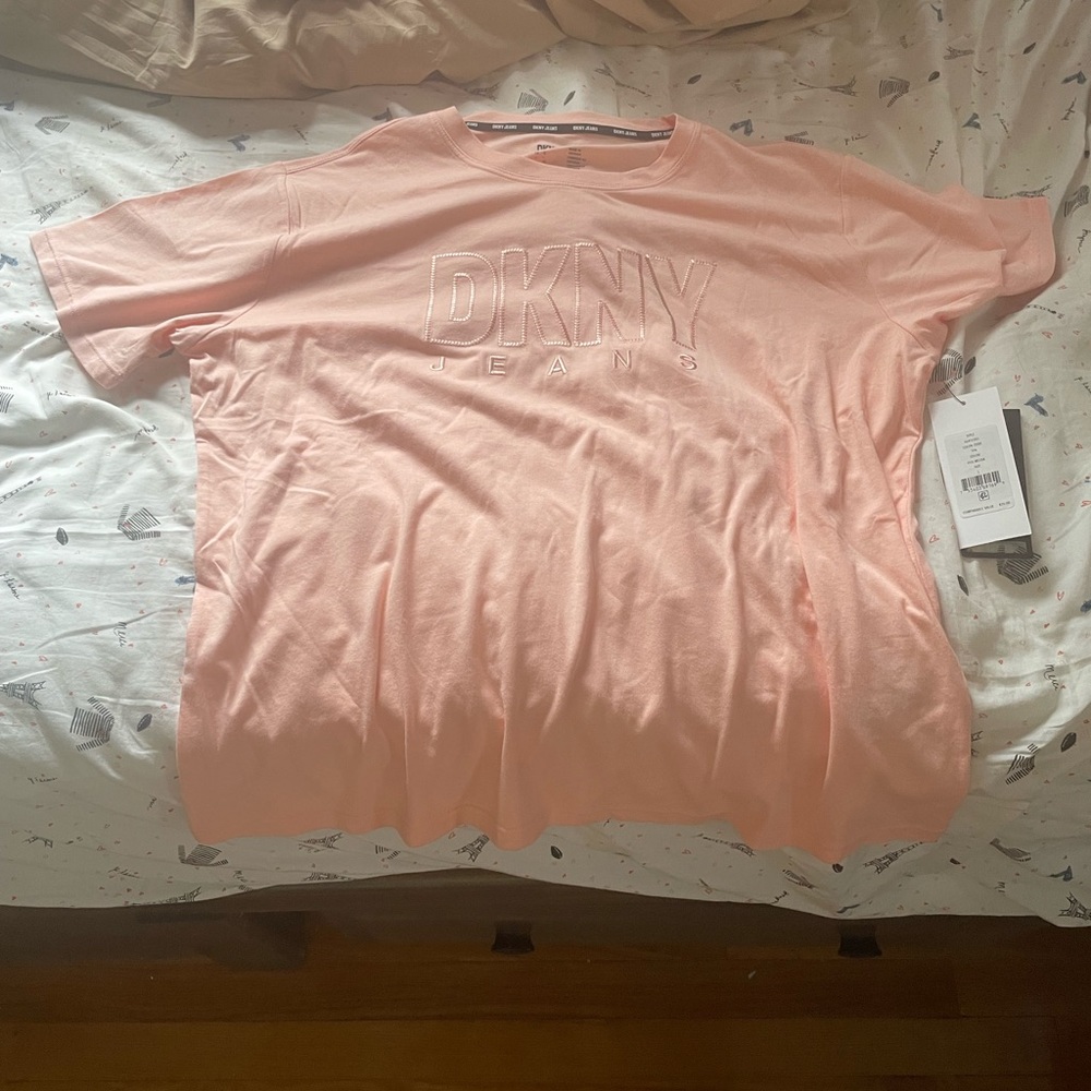 DKNY Coral Tee with Embossed Logo